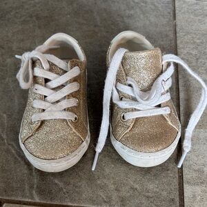 Janie and Jack Sparkling Gold Sneakers